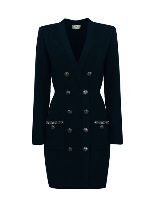 Abito robe manteau in lana boucle' navy Elisabetta Franchi | AM27S47E2B75